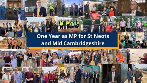 A compilation of pictures of Ian Sollom around the constituency during his first year as MP